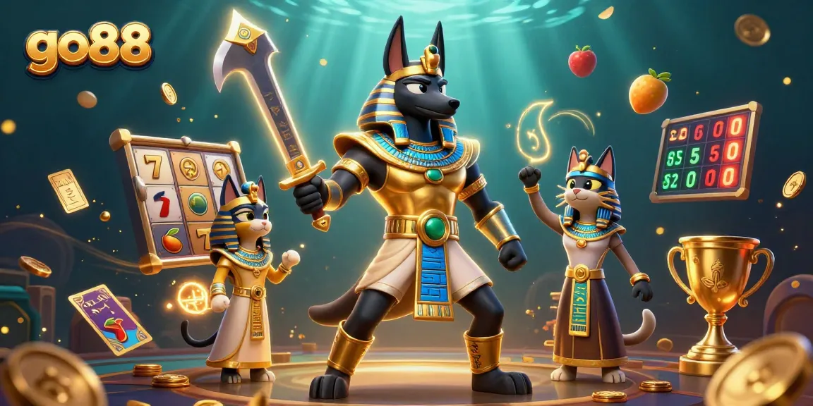 Experience thrilling action with go88's immersive slot game environment featuring ancient Egyptian characters.