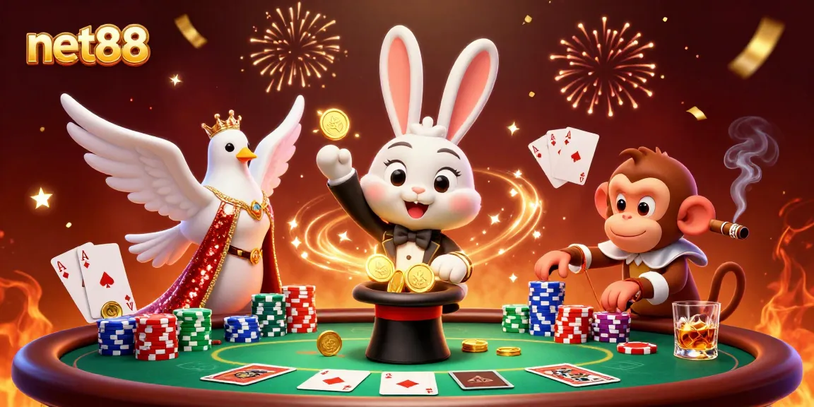 Experience excitement at net88 with a magical scene of gambling fun featuring vibrant casino elements.