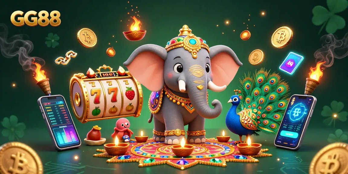 Experience the thrill of winning with GG88's vibrant slots in this dynamic 3D casino scene.