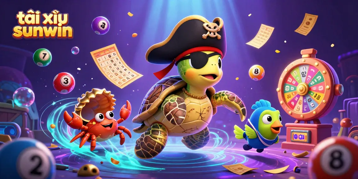 Play tài xỉu sunwin in a colorful casino scene with dynamic lottery elements.