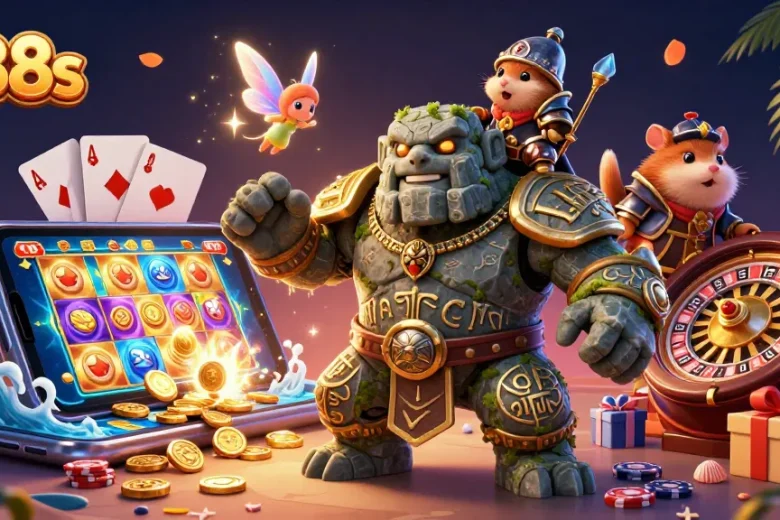 Engage in thrilling slot games with lu88s featuring vibrant characters and dazzling casino elements.