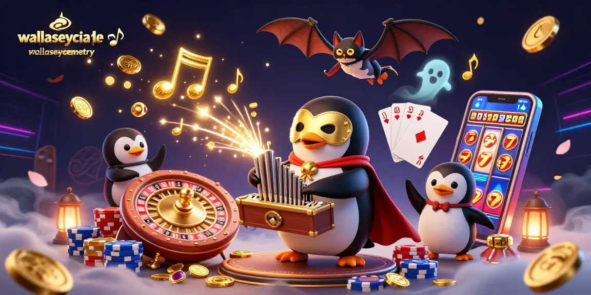 Engage in wallaseycemetery-themed gambling with a vibrant and dynamic 3D casino scene.