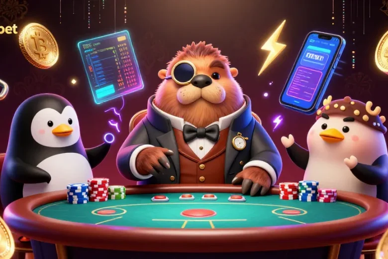 Play poker underwater with shbet, featuring a jolly walrus, sophisticated penguin dealer, and a bluffing pufferfish.