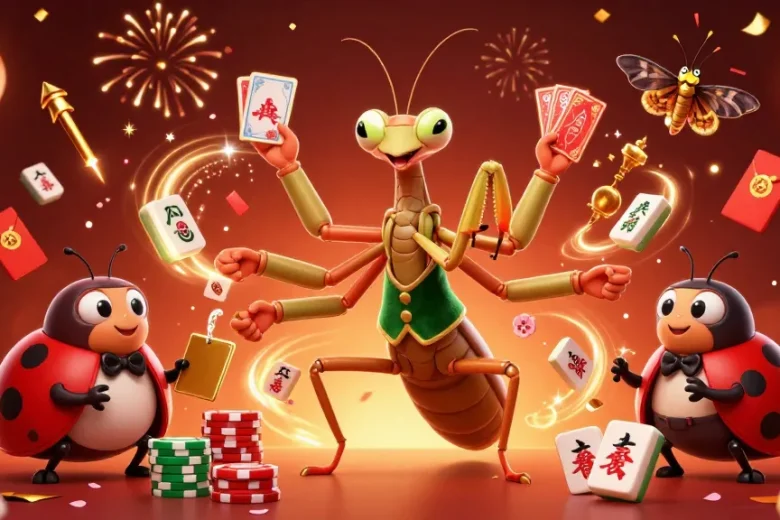 Experience the thrill of sv88 with a vibrant 3D casino illustration depicting lively characters and festive elements.