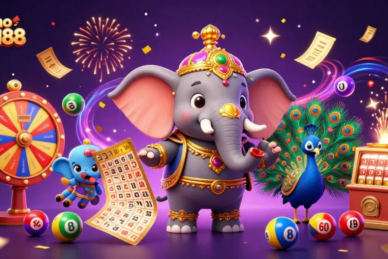 Engage with Casino OPEN88 through vibrant 3D illustration featuring lively characters and gambling elements.
