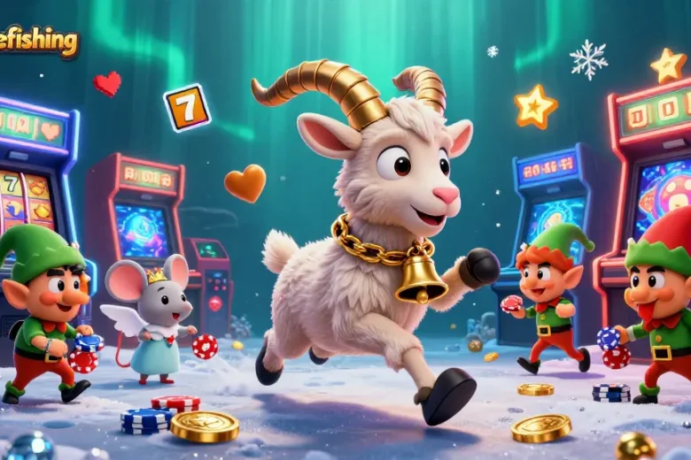 Join the big-gamefishing adventure in a vibrant casino scene filled with festive characters!
